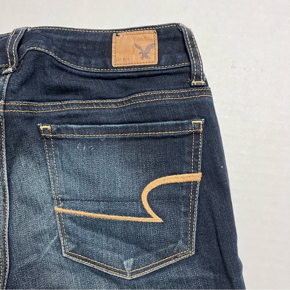 AMERICAN EAGLE Super Stretch Low Rise Skinny Leg Jeans Size 00 Short - Picture 4 of 6